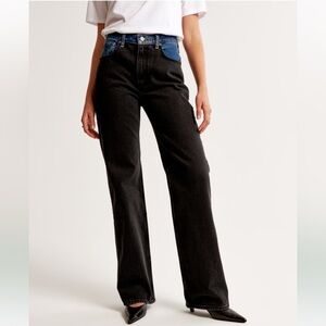 Abercrombie & Fitch | Curve Love High Rise 90s Relaxed Black Medium Waistband